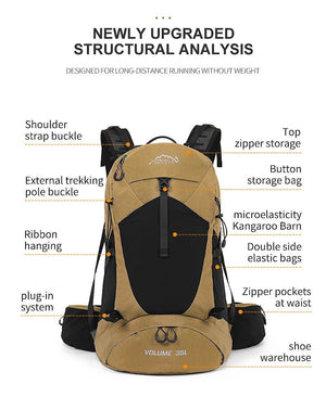 Sac à dos de randonnée / trekking unisexe avec housse de pluie 35L "Outdoor Inoxto - 8107" - Planète Rando