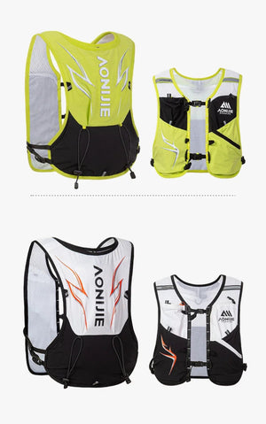 Découvrez le sac à dos d'hydratation Aonijie C9120 Gaminos 3 L pour enfants de 6 à 12 ans, pesant seulement 130 g. D'un vert citron vif et blanc avec des touches de noir, il est fabriqué en nylon résistant et doté de multiples poches et de bretelles réglables, idéal pour les aventures en plein air.