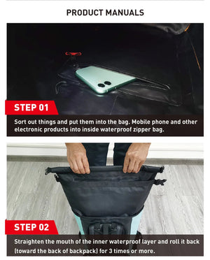 Sac à dos étanche à fermeture par enroulement en PVC 1000D IPX8 "NOOYAH - WPG001" - Planète Rando