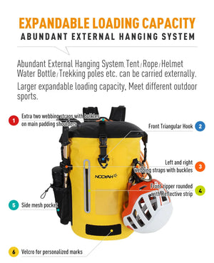 Sac à dos étanche à fermeture par enroulement en PVC 1000D IPX8 "NOOYAH - WPG001" - Planète Rando