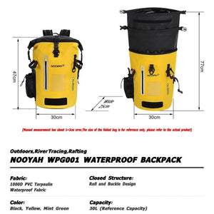 Sac à dos étanche à fermeture par enroulement en PVC 1000D IPX8 "NOOYAH - WPG001" - Planète Rando