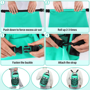 Sac à dos étanche / drybag en PVC 500D pour sports d'eau IP65 "Scione - Waterproof backpack" - Planète Rando