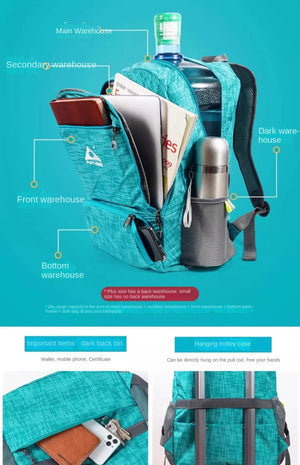 Sac à dos pliable pour le voyage & la marche à partir de 200g "PLAYKING – Folding bag" - Planète Rando