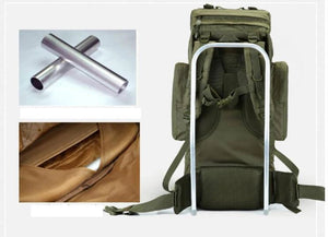 Sac à dos tactique avec housse de pluie 100L résistant 900D "L&Q Army - BL023" - Planète Rando