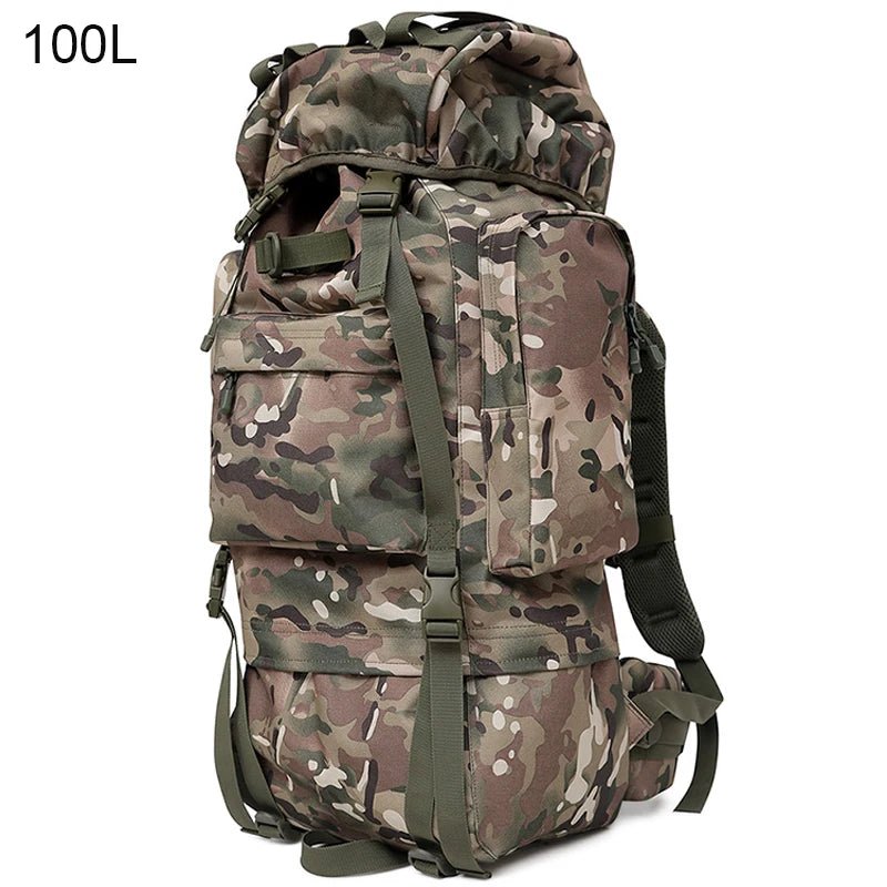 Sac à dos tactique avec housse de pluie 100L résistant 900D "L&Q Army - BL023" - Planète Rando