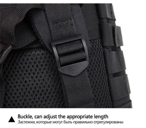 Sac à dos tactique, survie, EDC, bushcraft, chasse 900D avec système Molle "QT & QY - 3P Tactical Backpack 50L" - Planète Rando