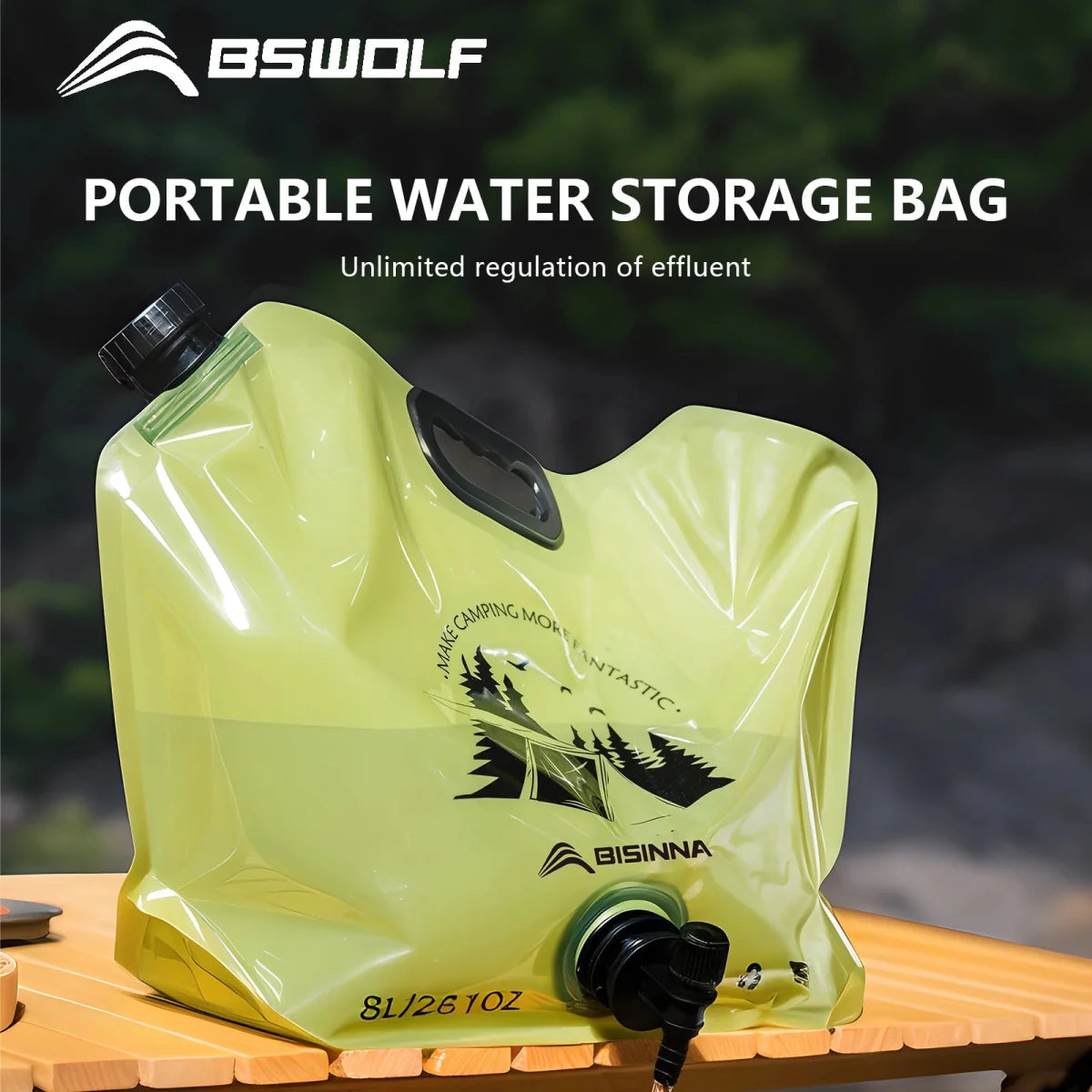 Sac à eau pliable 8L "Bisinna - Water Storage bag" - Planète Rando