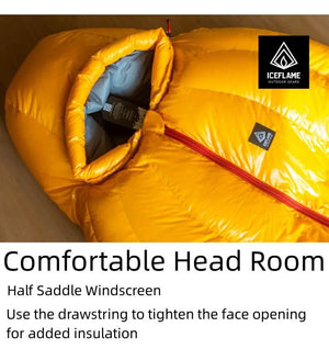 Sac de couchage en duvet d'oie blanc ultraléger en Nylon Ripstop DWR 20D à partir de 715g confort 5°C "Iceflame - SD Line" - Planète Rando