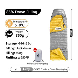 Sac de couchage léger 85% en duvet de canard 650FP à partir de 760g "Naturehike - CW series" - Planète Rando