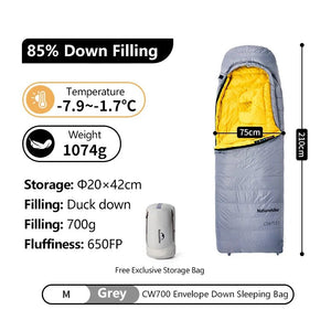 Sac de couchage léger 85% en duvet de canard 650FP à partir de 760g "Naturehike - CW series" - Planète Rando