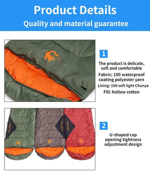 Sac de couchage synthétique imperméable jusqu'à - 5°C confort "JUNGLEKING - CY0904" - Planète Rando
