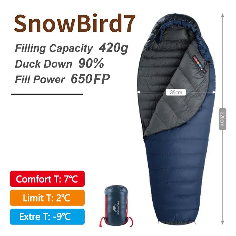 Sac de couchage ultraléger en Duvet de Canard 650FP à partir de 820g "Naturehike - Snowbird series" - Planète Rando