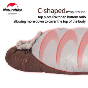 Sac de couchage ultraléger en Duvet de Canard 650FP à partir de 820g "Naturehike - Snowbird series" - Planète Rando