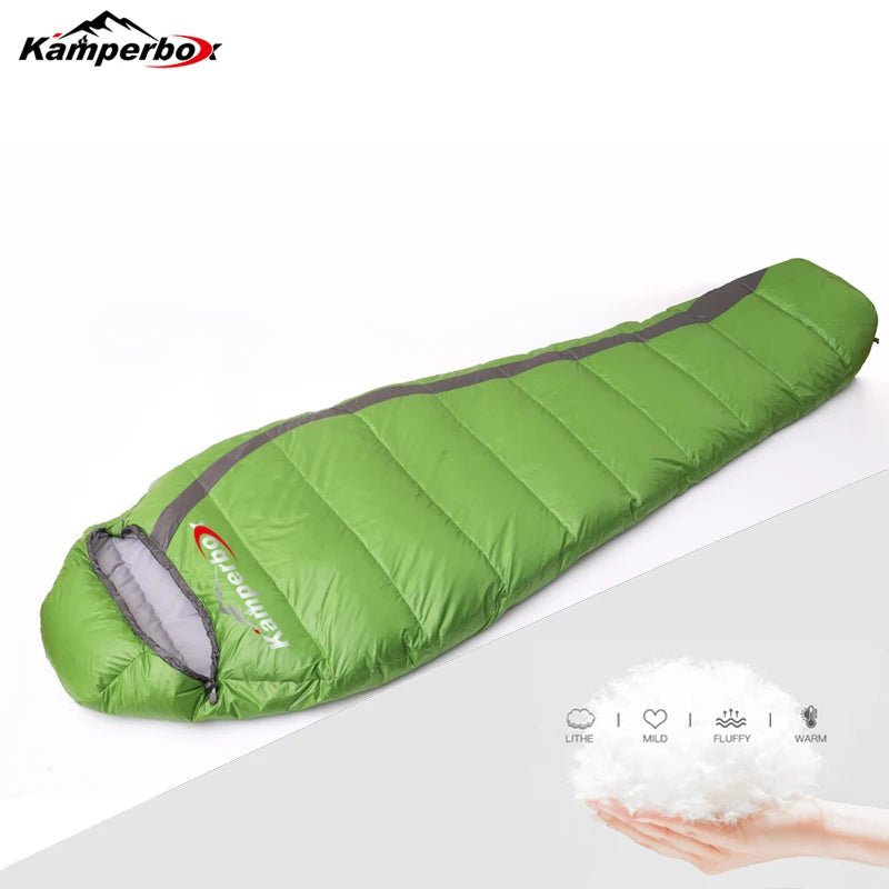 Sac de couchage ultralight à 80% de duvet canard blanc 0°C confort 900g "Kamperbox - Cozy 300" - Planète Rando