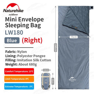 Sac de couchage ultralight & imperméable +15°C (à partir de 680g) "Naturehike - LW180" - Planète Rando