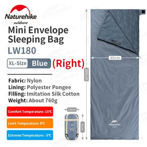 Sac de couchage ultralight & imperméable +15°C (à partir de 680g) "Naturehike - LW180" - Planète Rando