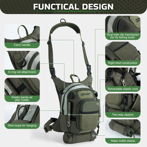 Sac de poitrine ultra - léger et imperméable multi - poches "Goture - E12064" - Planète Rando