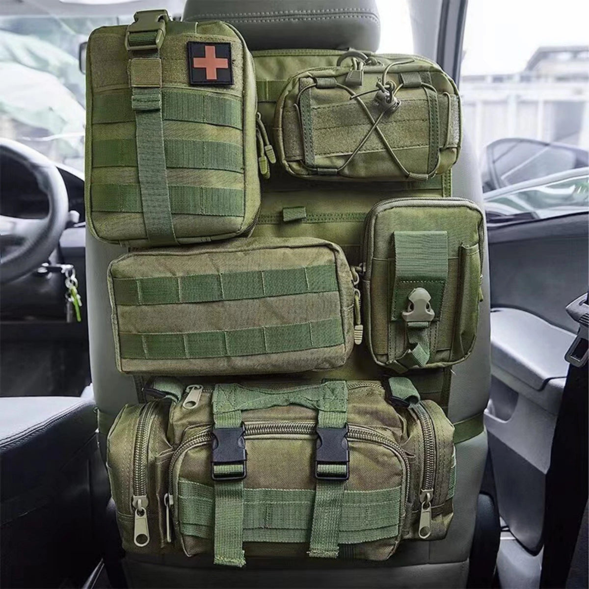 Sac de rangement tactique pour siège arrière de voiture, organiseur d'accessoires tactiques "Bidoss - Tactical organiser" - Planète Rando