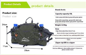 Le sac banane unisexe vert « Kendome - Artic Mountain » mesure 29 x 11 x 24 cm, a une capacité de 10 L et pèse 0,33 kg. Fabriqué par Kendome, il est étanche et possède plusieurs compartiments. Il peut accueillir des bouteilles d'eau.