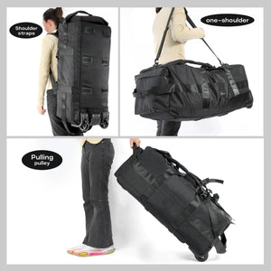 Sac de voyage à roulettes 80L pliable et résistant avec bandoulière pour le voyage "Snap Tactical - Duffle Bag" - Planète Rando