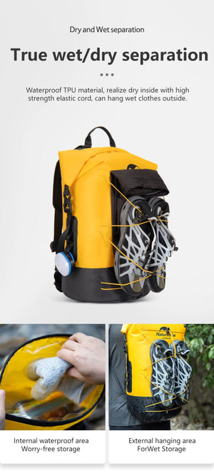 Sac étanche en TPU IPX6 avec séparation humide et sec pour la plongée, la natation, le rafting "Naturehike - TB03" - Planète Rando