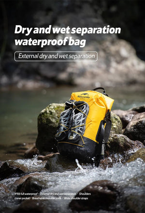 Sac étanche en TPU IPX6 avec séparation humide et sec pour la plongée, la natation, le rafting "Naturehike - TB03" - Planète Rando