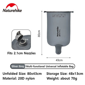 Sac gonflable, sac de rangement 2 en 1, accessoire pour matelas gonflable buses de 2.1cm "Naturehike - NCT air" - Planète Rando