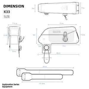 Sacoche de cyclisme étanche magnétique pour cadre avant de vélo, gravel, VTT, VTC, vélo de route "Rhinowalk - K33" - Planète Rando