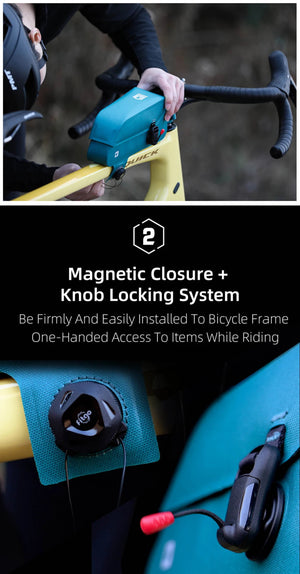 Sacoche de cyclisme étanche magnétique pour cadre avant de vélo, gravel, VTT, VTC, vélo de route "Rhinowalk - K33" - Planète Rando