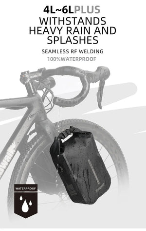 Sacoche de fourche 100% imperméable à dégagement rapide Quick Release 4L / 6L "Rhinowalk - RK404/406" - Planète Rando