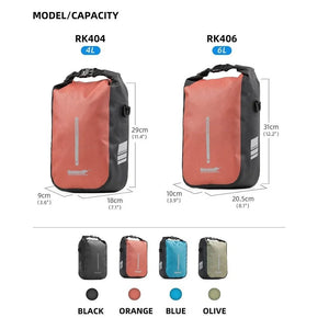 Sacoche de fourche 100% imperméable à dégagement rapide Quick Release 4L / 6L "Rhinowalk - RK404/406" - Planète Rando