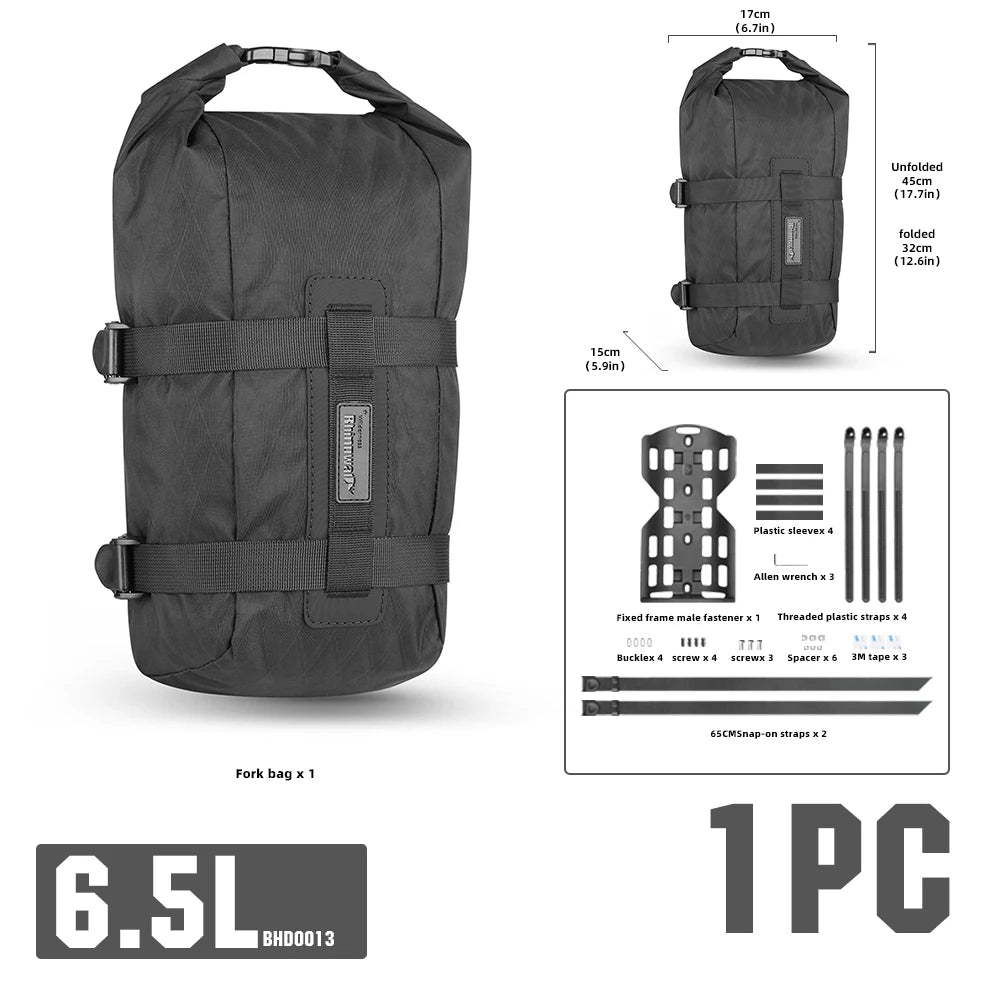 Sacoche de fourche avant de vélo à dégagement rapide, étanche pour vélo supporte jusqu'à 15 kg "Rhinowalk - Wilderness BHD0013" - Planète Rando