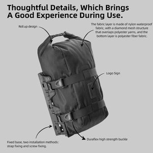 Sacoche de fourche avant de vélo à dégagement rapide, étanche pour vélo supporte jusqu'à 15 kg "Rhinowalk - Wilderness BHD0013" - Planète Rando