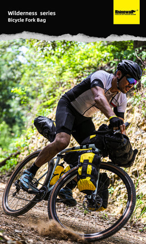 Sacoche de fourche avant de vélo à dégagement rapide, étanche pour vélo supporte jusqu'à 15 kg "Rhinowalk - Wilderness BHD0013" - Planète Rando