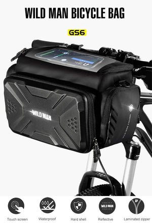 Sacoche de guidon avec pochette pour carte ou écran tactile "WILD MAN – GS6" - Planète Rando
