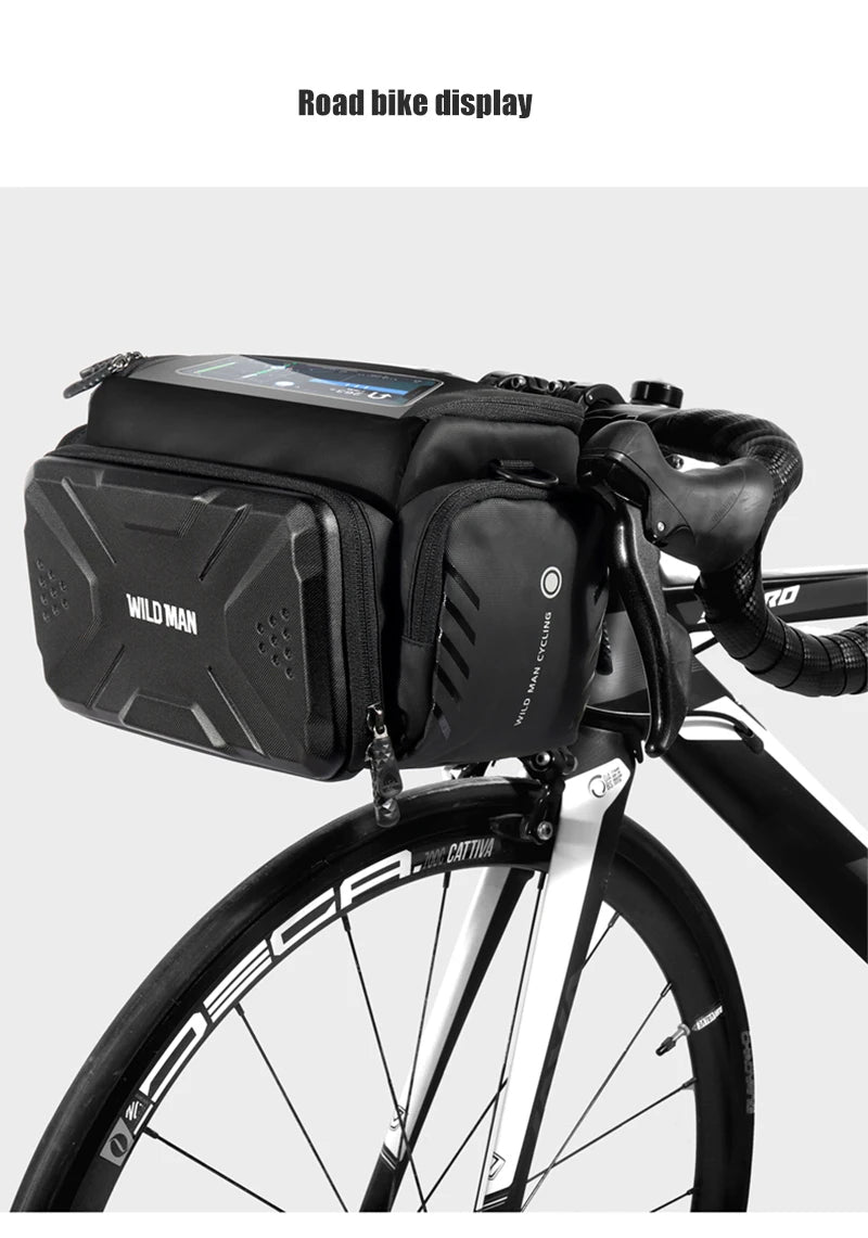 Sacoche de guidon avec pochette pour carte ou écran tactile "WILD MAN – GS6" - Planète Rando