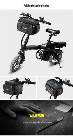 Sacoche de guidon avec pochette pour carte ou écran tactile "WILD MAN – GS6" - Planète Rando