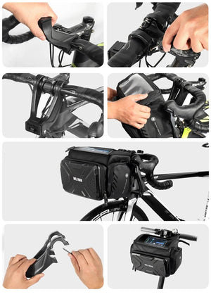 Sacoche de guidon avec pochette pour carte ou écran tactile "WILD MAN – GS6" - Planète Rando