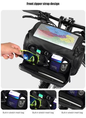 Sacoche de guidon avec pochette pour carte ou écran tactile "WILD MAN – GS6" - Planète Rando