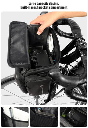 Sacoche de guidon avec pochette pour carte ou écran tactile "WILD MAN – GS6" - Planète Rando