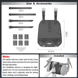 Sacoche de guidon de vélo 12L étanche avec supports de fixation pour vélo, gravel et VTT "Rhinowalk - RK9400" - Planète Rando