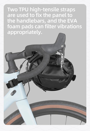 Sacoche de guidon de vélo étanche 8 - 13 L pour VTT, route, gravel, bikepacking "Rhinowalk - Wilderness BHD0011" - Planète Rando