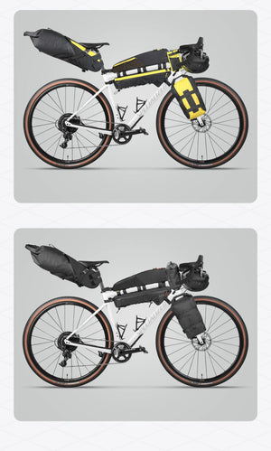 Sacoche de guidon de vélo étanche 8 - 13 L pour VTT, route, gravel, bikepacking "Rhinowalk - Wilderness BHD0011" - Planète Rando