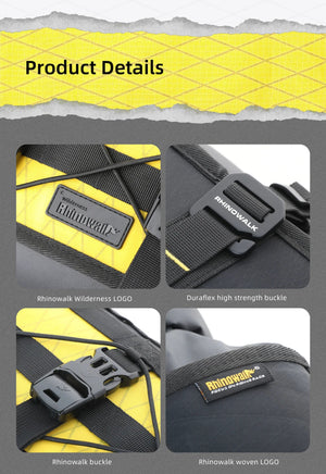 Sacoche de guidon de vélo étanche 8 - 13 L pour VTT, route, gravel, bikepacking "Rhinowalk - Wilderness BHD0011" - Planète Rando