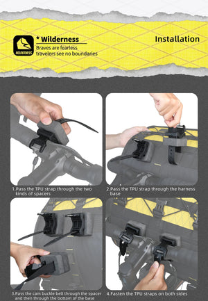 Sacoche de guidon de vélo étanche 8 - 13 L pour VTT, route, gravel, bikepacking "Rhinowalk - Wilderness BHD0011" - Planète Rando