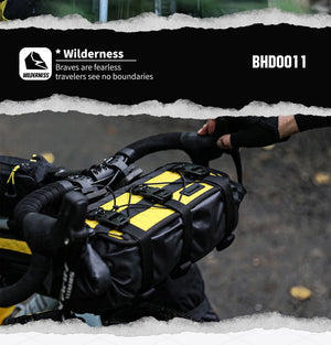 Sacoche de guidon de vélo étanche 8 - 13 L pour VTT, route, gravel, bikepacking "Rhinowalk - Wilderness BHD0011" - Planète Rando