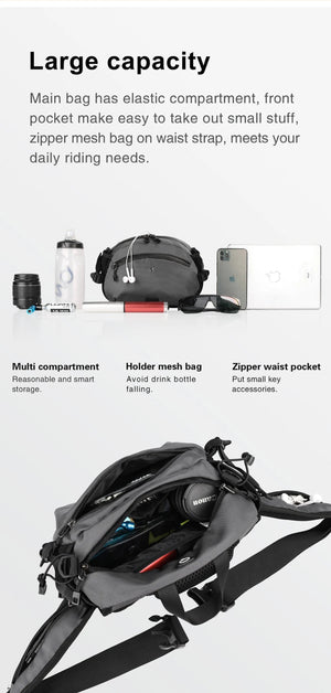 Sacoche de guidon multifonction étanche pour gravel, vélo, VTT "Rhinowalk - X21922" - Planète Rando