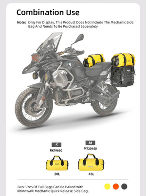 Sacoche de selle de moto 20 L/45 L/65 L, grande capacité, étanche, universelle "Rhinowalk - RK/MT series" - Planète Rando