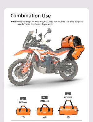 Sacoche de selle de moto 20 L/45 L/65 L, grande capacité, étanche, universelle "Rhinowalk - RK/MT series" - Planète Rando