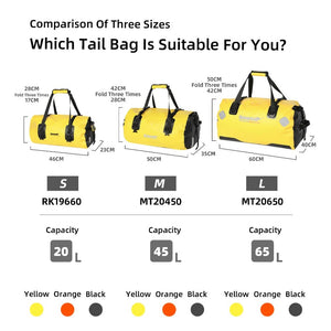Sacoche de selle de moto 20 L/45 L/65 L, grande capacité, étanche, universelle "Rhinowalk - RK/MT series" - Planète Rando
